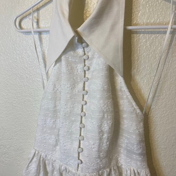 C/MEO Collective White High Neck Open Back Peplum NWT - Picture 4 of 9